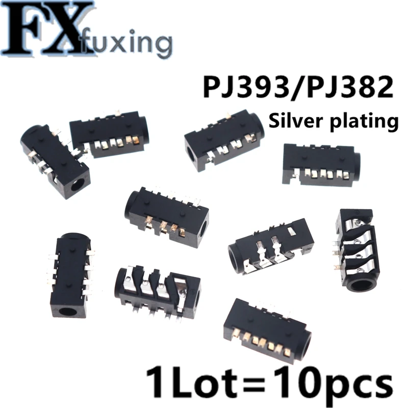 

10pcs PJ393 PJ382 3.5 mm Audio Jack Connector PCB Mount Female Socket Multichannel Earphone socket 7 Pin PJ-393 for Media Player