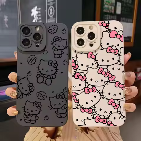 Original Hello Kitty Pupil Silicone Phone Case For Samsung A03 A10S A12 A13 A21S A22 A30 A31 A32 A42 A50 A51 A71 A72 4G 5G