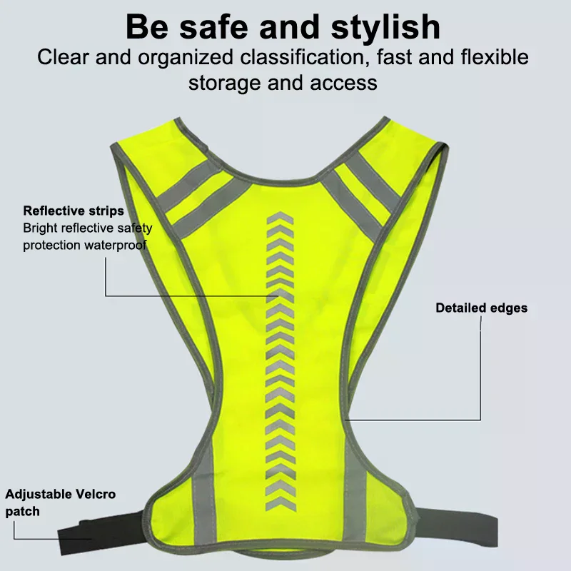 Motorcycle Safety Jacket Visible Reflective Vest Working Clothes Night Security Running Cycling Coat