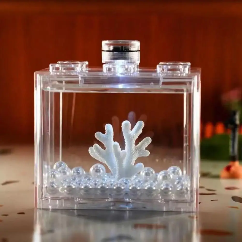 Fashion Mini Aquarium  Stackable Plastic Fish Tank  Living Room Desktop Mini  Aquarium Pet Box