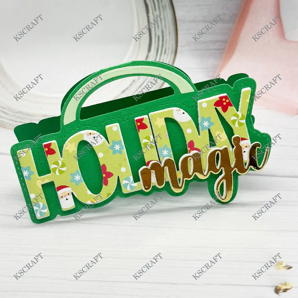 KSCRAFT Holiday Magic Bag Topper Cutting Dies Stencils for DIY Scrapbooking Decorative Embossing DIY Paper Cards
