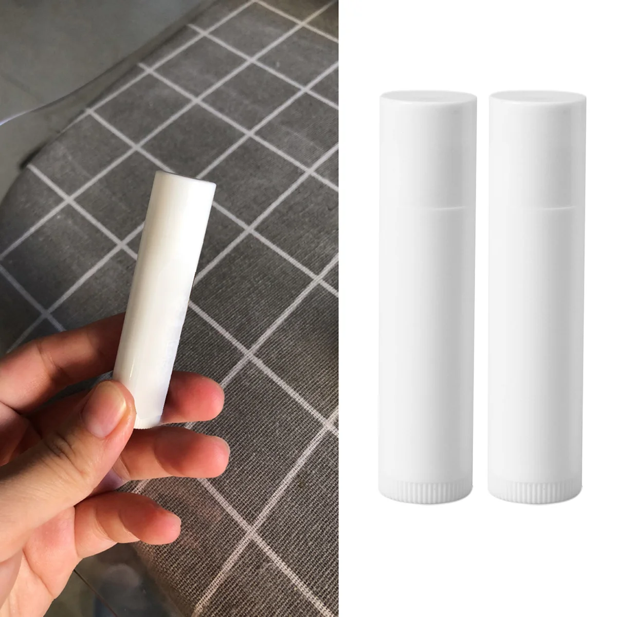 25pcs 5g Empty Plastic Tubes Containers Lip Gloss Storage Container (White) Lip Blam Tubes tube with caps