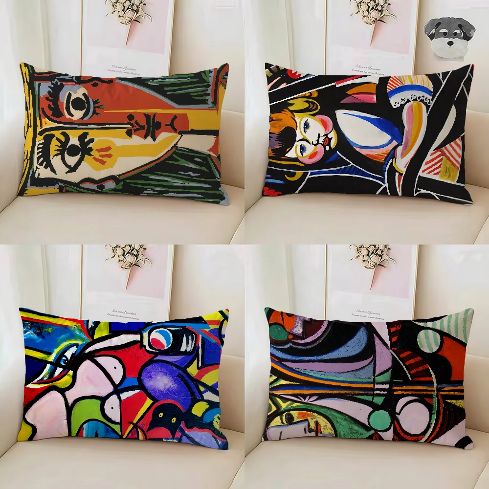 Housse de coussin rectangulaire avec peintures artistiques associées à Picasso, pour la maison, le canapé, le salon, le bureau, le café