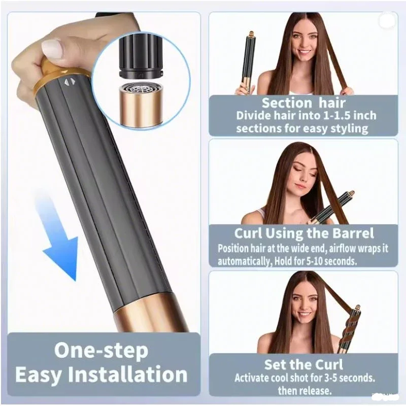 SenCiciMen 6-in-1 Multi Hair Styler Curling Iron Hair Hot Air Brush Curling Barrel Hair Dryer Professional Curly Hair Styler view 5