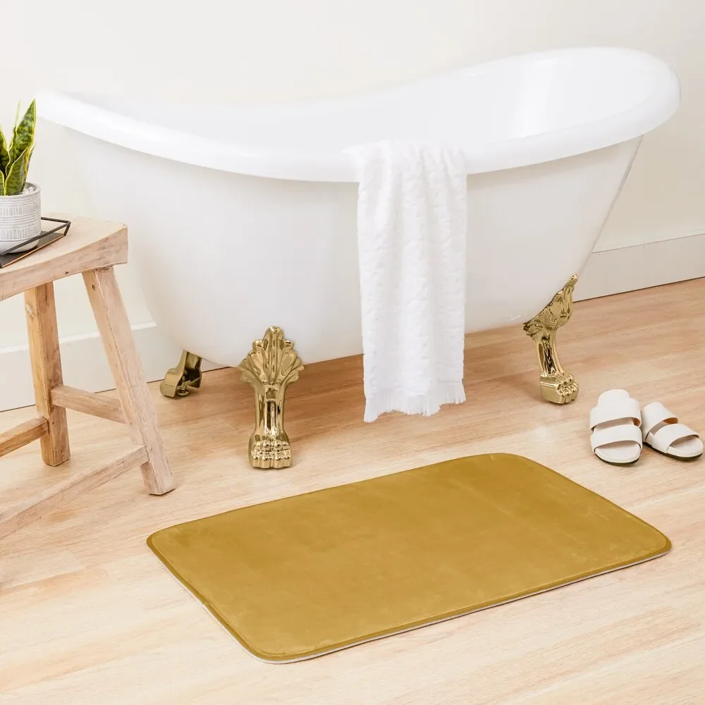 

Best Seller Golden Mustard Yellow Solid Color Pairs with Sherwin Williams Auric Gold SW 6692 Bath Mat Carpet Rug Mat