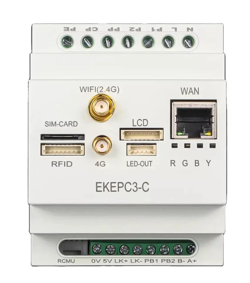 Controlador OCPP EKEPC3 de Cable cargador EV tipo enchufe con OCPP1.6 (Wifi,4G,Ethernet), con módulo RFID y 2 tarjetas