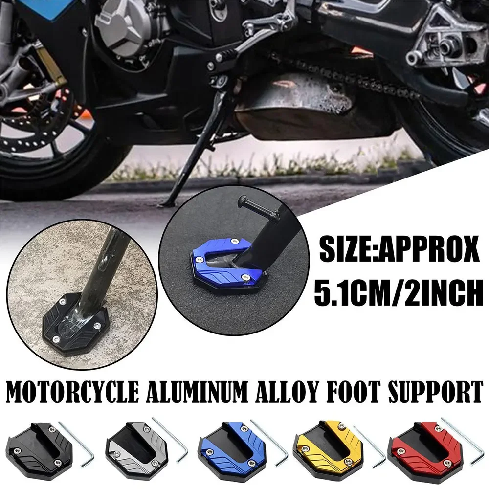 Scooter Motorbike Accessories Extension Foot Pad Support Plate Aluminum Alloy Motorcycle Bike Kickstand Extender Foot Side Stand