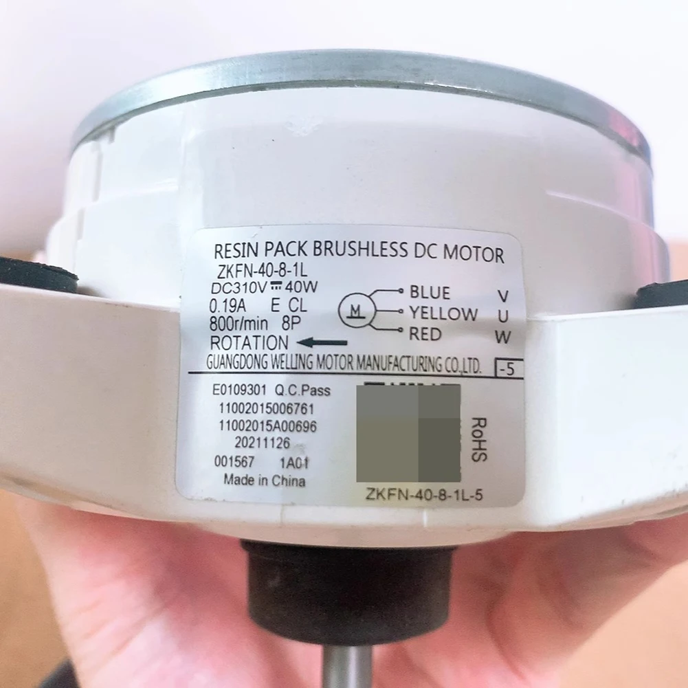 Motor de Aire Acondicionado sin Escobillas DC ZKFN-40-8-1L para Unidades Exteriores Midea y AUX, Optimizado para un Rendimiento de Refrigeración Superior