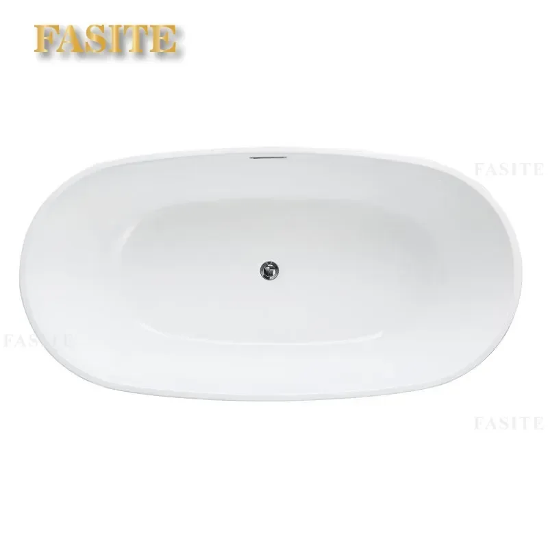 For European American Classic Oval Acrylic Bathtub Independent Freestanding Soaking Tub for Home Hotel B&B Project