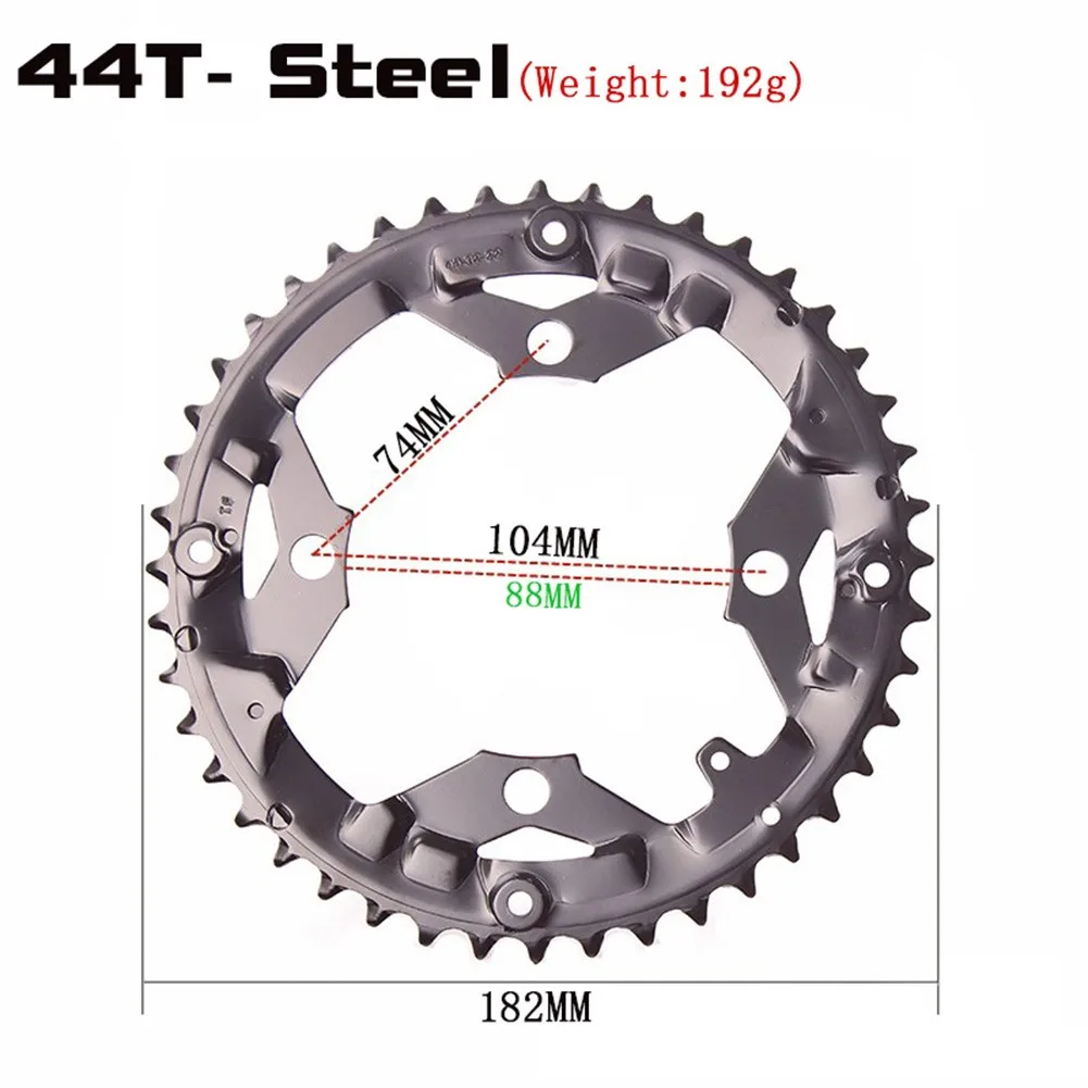 104BCD MTB Road Bike Chainring Double/Triple Cycling Crankset Sprocket Tooth Plate Parts 7/8/9/10/11 Speed 24/26/32/38/42/44T