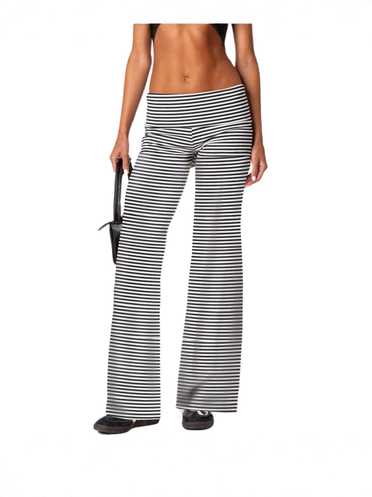 Casual Wide Leg Sweatpants for Women Fold Over Low Rise Flare Yoga Lounge Pants Back to School Clothes for Teen Girls Outfits