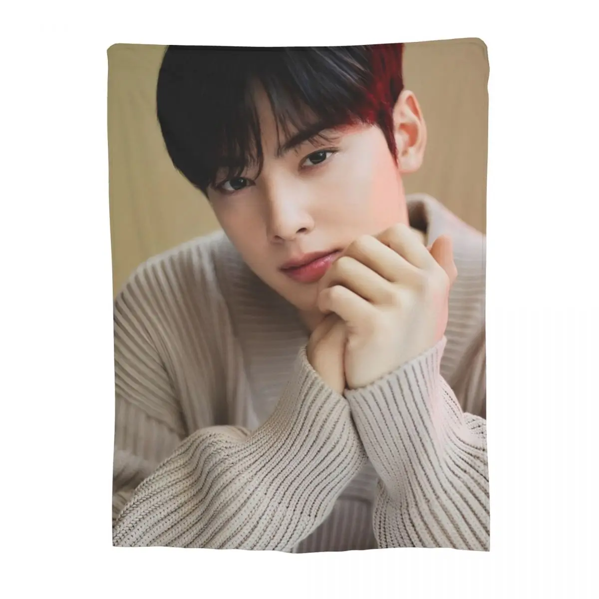 Comfortable Kpop CHA EUN WOO ASTRO Fan Gift Blanket Merch Room Decorative Throw Blankets Lightweight Fleece for Couch