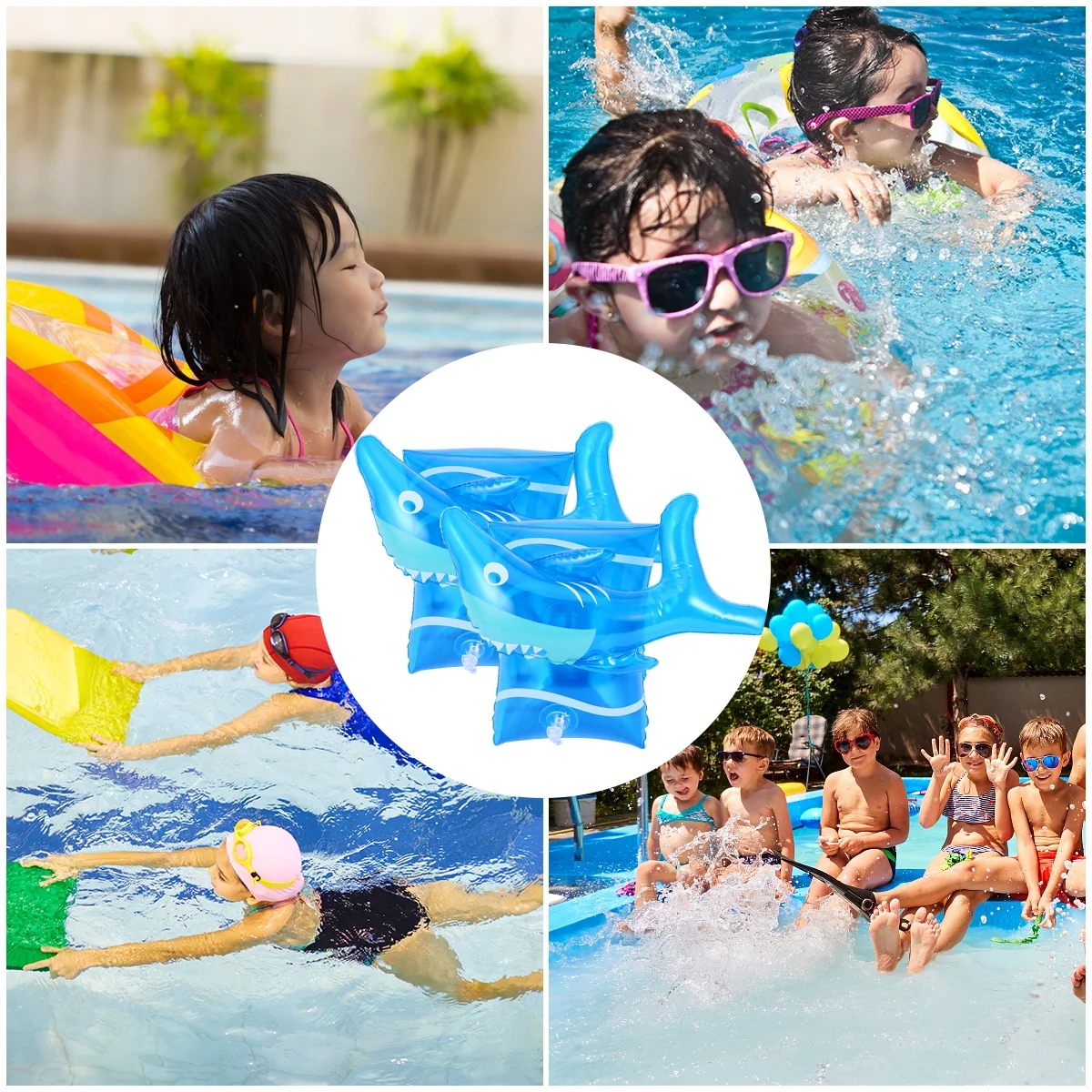 

Swimming Sleeve Kids Water Swimming Arm Rings Accessory Pineapple Inflatable Arm Premium PVC Compact