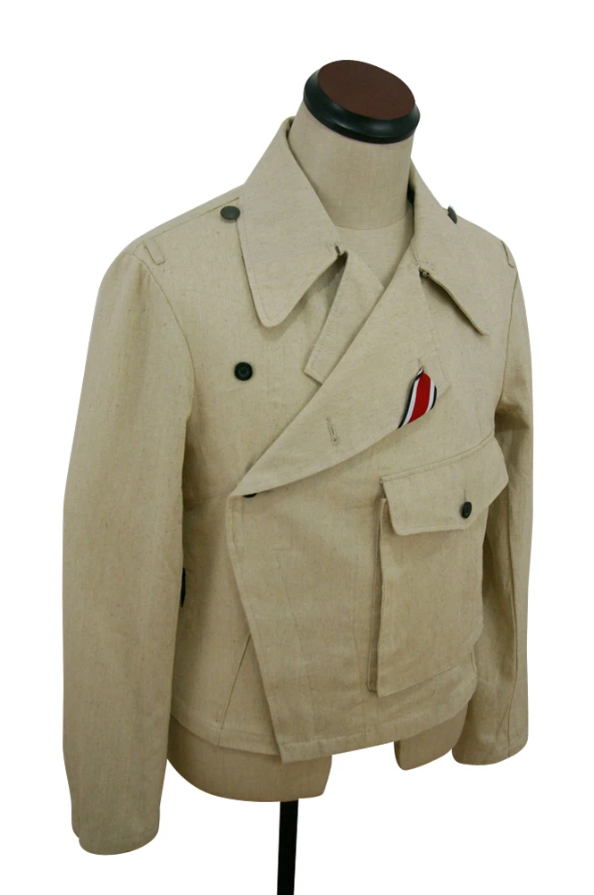 GUHC-003 WWII alemán Heer panzer verano HBT off-white wrap/Chaqueta tipo II