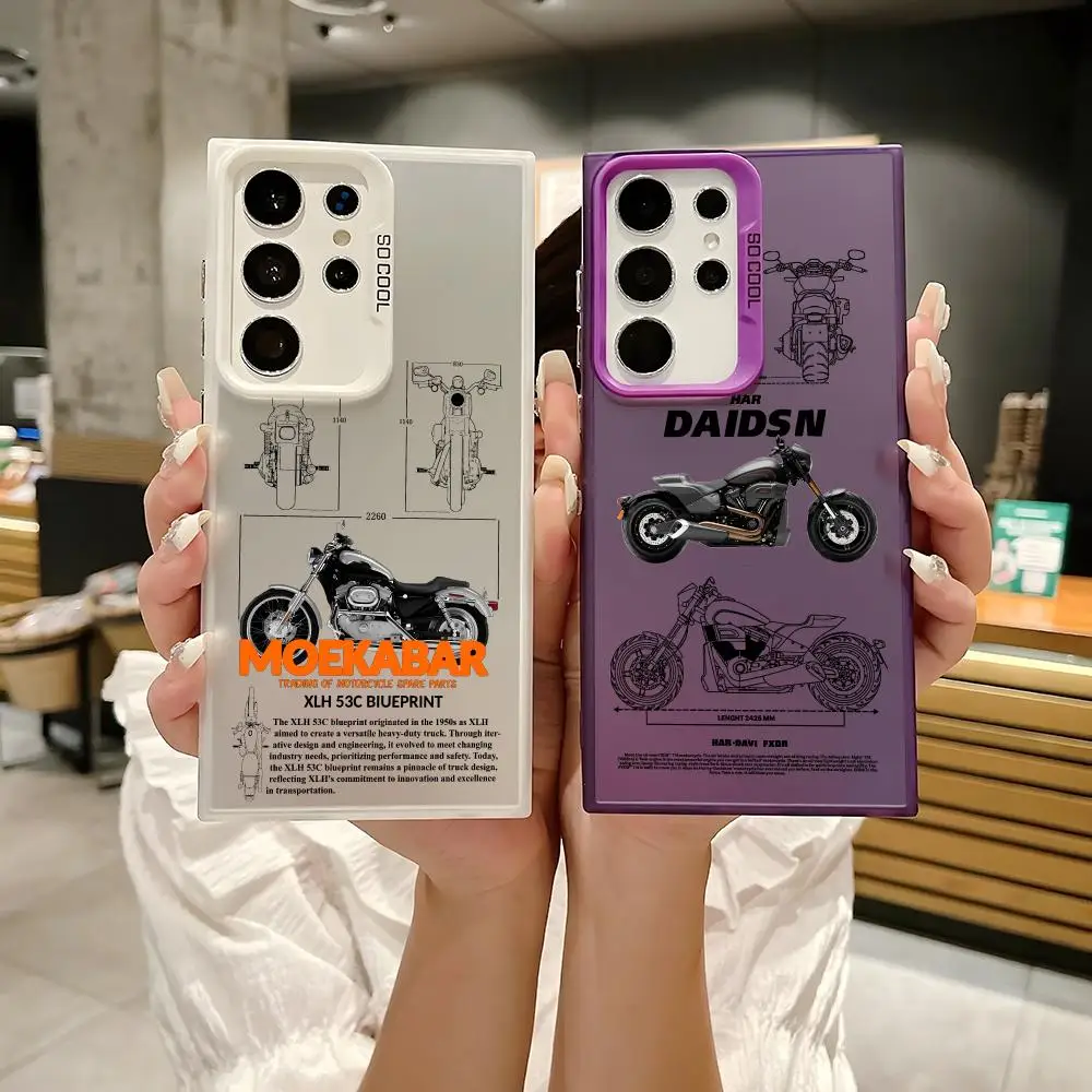 H-Harle ريترو دراجة نارية قضية الهاتف لسامسونج غالاكسي S25 حافة S24 S23 S22 S21 S20 الترا فوندا سيليكون الملونة جراب هاتف #1