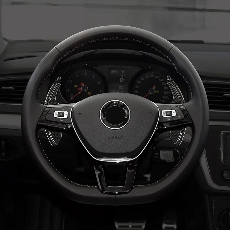 Forged carbon fiber Automotive Interior Steering wheel Shift paddles Gear plate For VW Golf6 CC GTI Scirocco