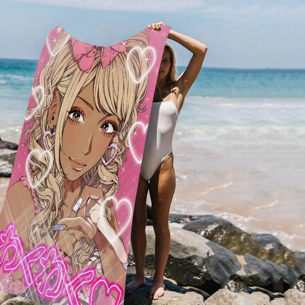 Gyaru Subculture Girls ANIME Retro Big Microfiber Beach Towels Quick Dry Towel Sand Beach Towels Pool Towel
