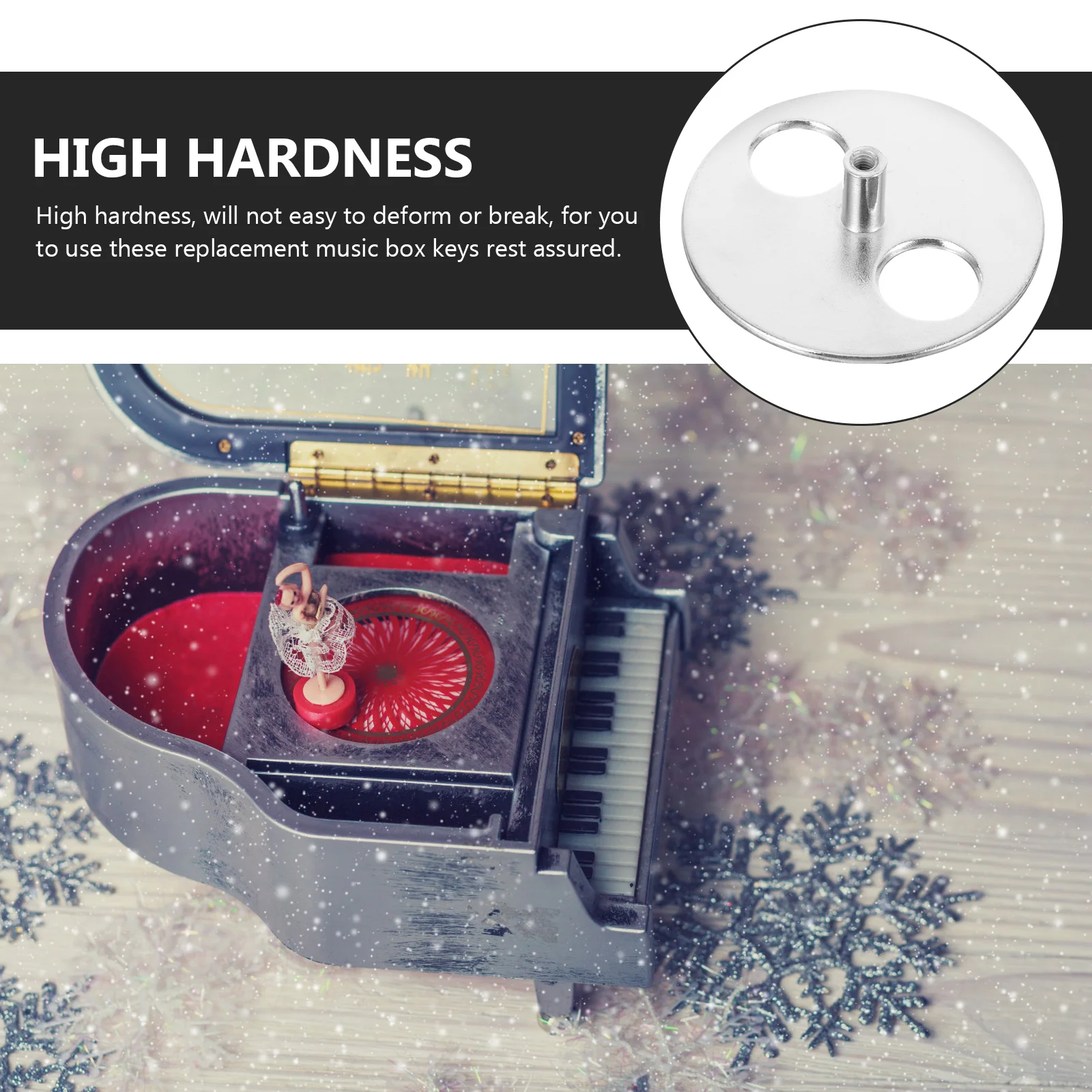 

2pcs Music Box Accessories Replacement Keys Sturdy Metal Winding Keys For Mechanical Movements Smooth Handle Use