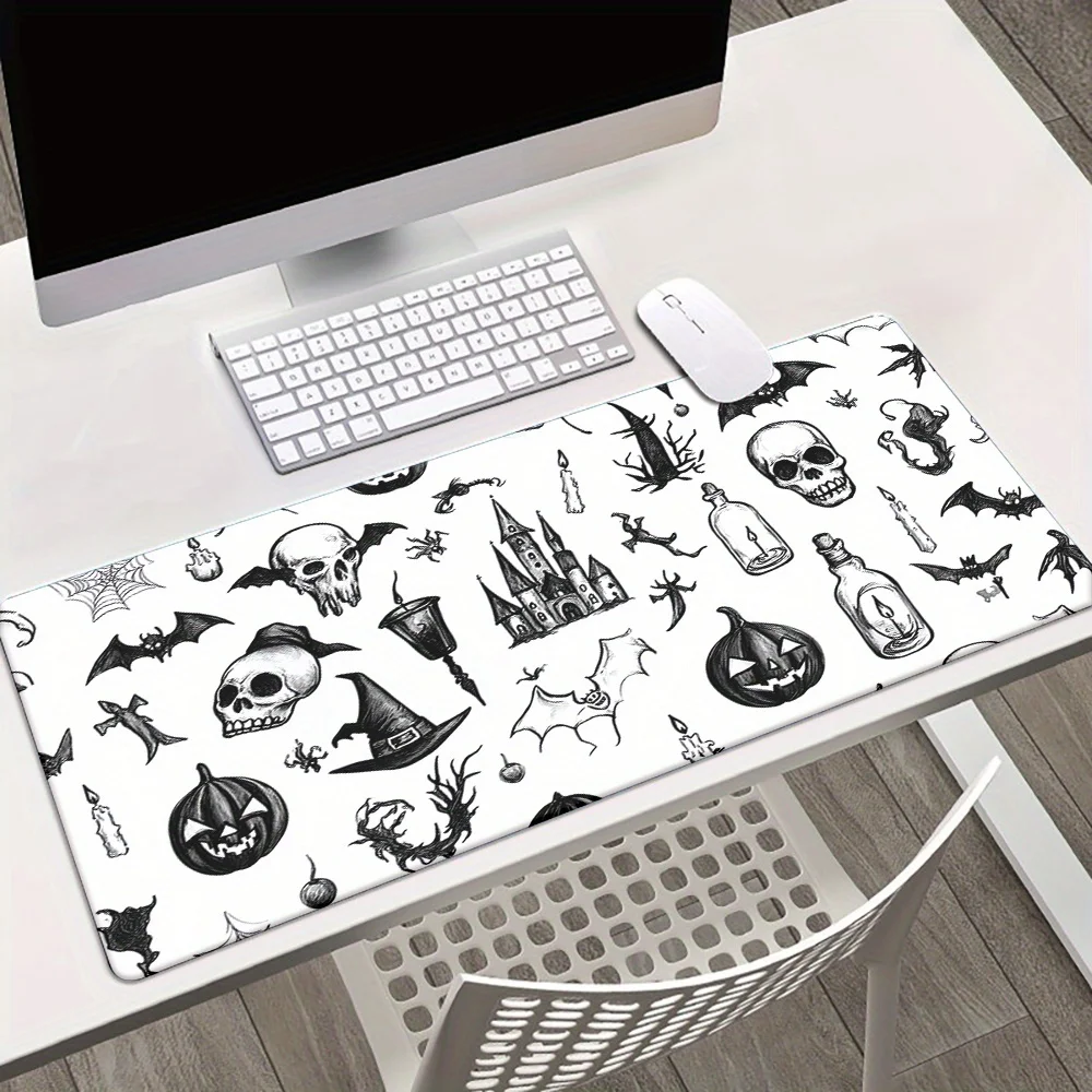 

Коврик для мыши Wizard Skull Castle, игровой настольный коврик с нескользящей резиновой основой, большой коврик для мыши для ПК, ноутбука, клавиатуры