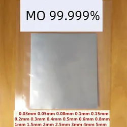 Optique Métal Plaque de feuille de molybdène, Feuille de molybdène, Mo≥ 99.99%, Support personnalisé, 1.0mm, 1.2mm, 1.5mm, 2.0mm, 2.5mm, 3.0mm