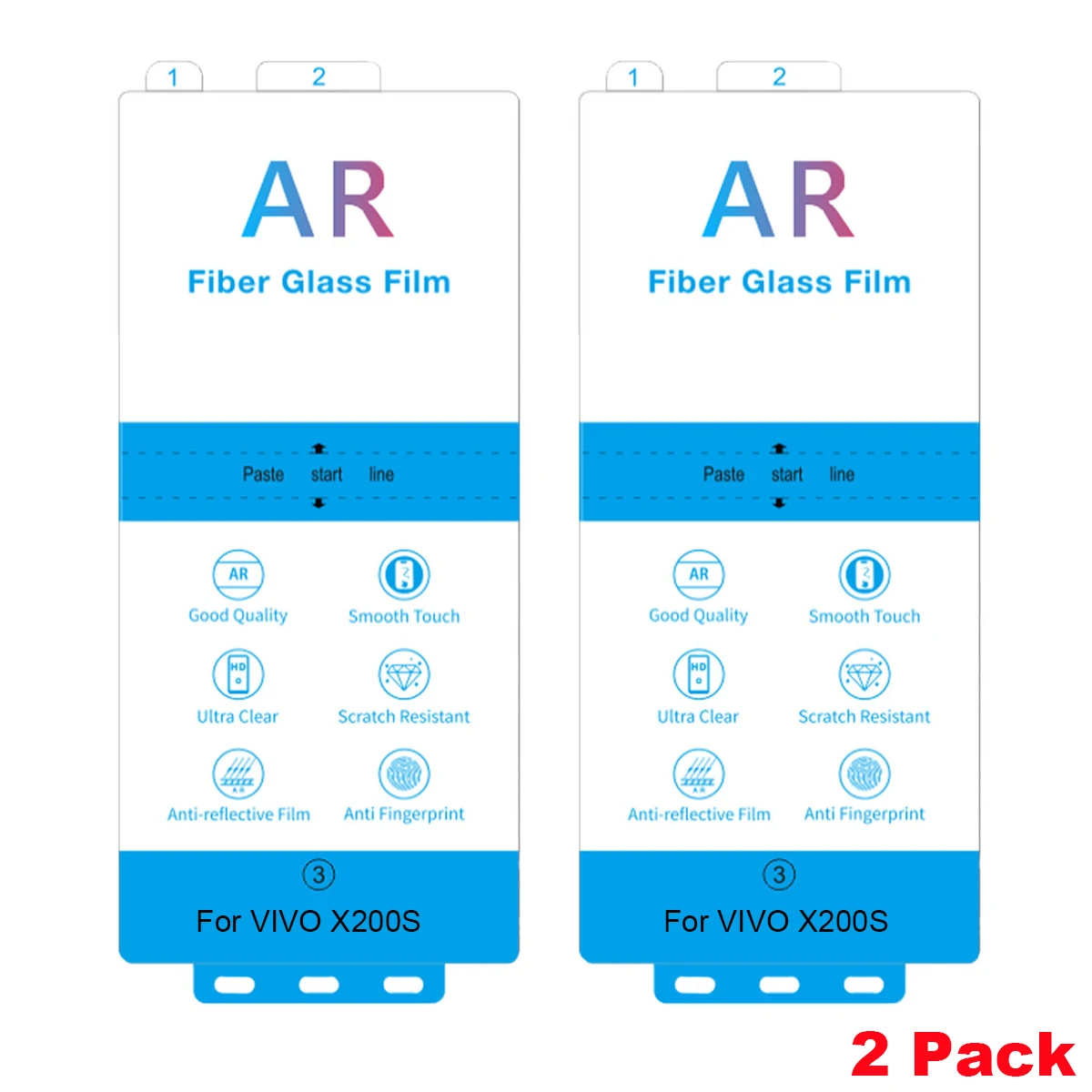 

2Pcs Enhanced Transparency AR Fiber Film For VIVO X200 Pro Mini X200s Anti-reflection AR Film Screen Protector Not Glass