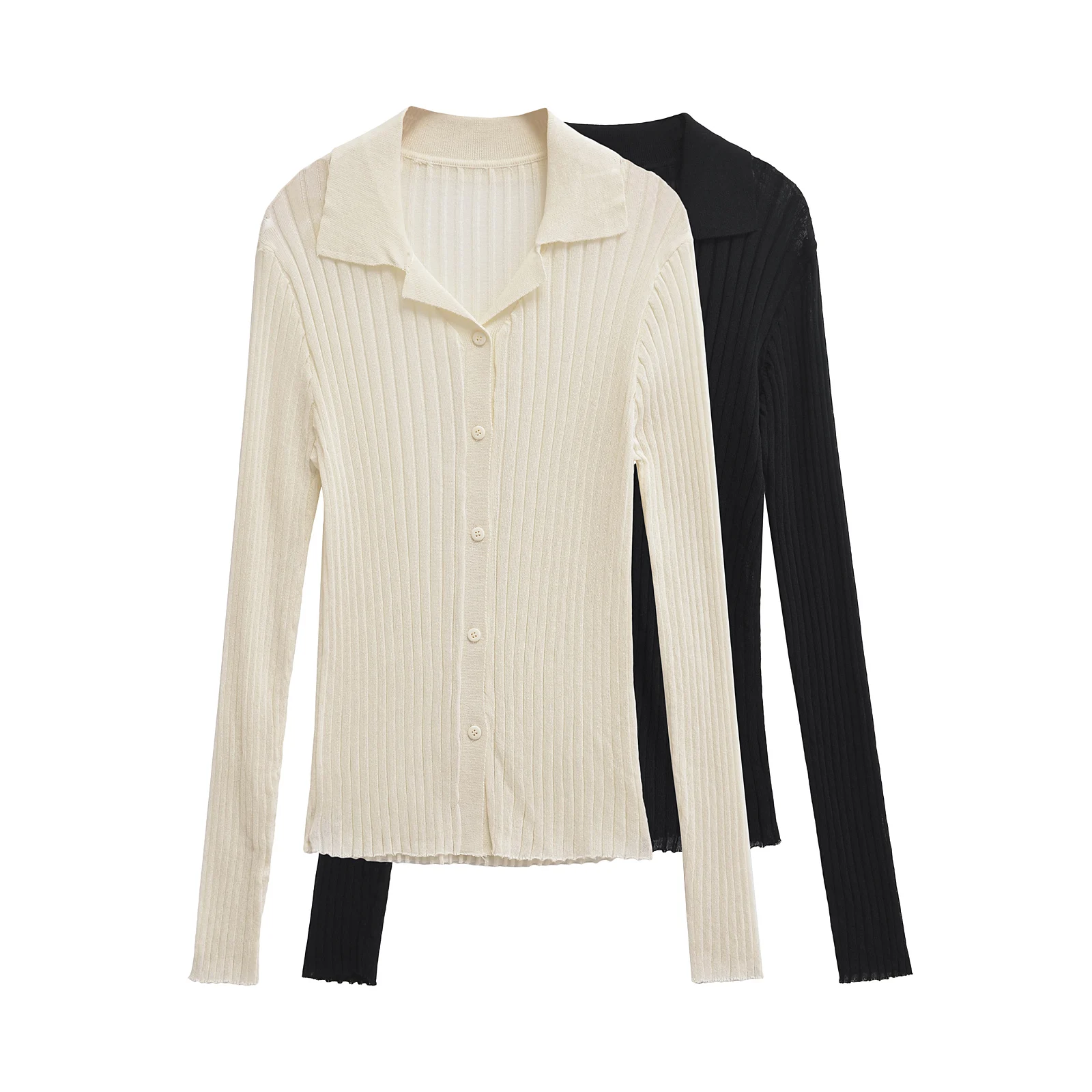 

ZAR Faionable Long Sve Knitted Jaet Women's Street Sle Polyester Fiber Pure Color Match All Tops Autumn New Arrival