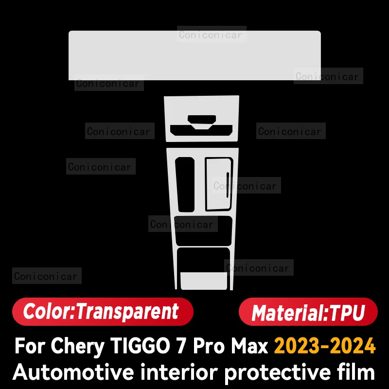 Per CHERY TIGGO 7 PRO MAX 2023 2024 Car Interior Center Console GearBox Panel Navigation pellicola protettiva in TPU trasparente