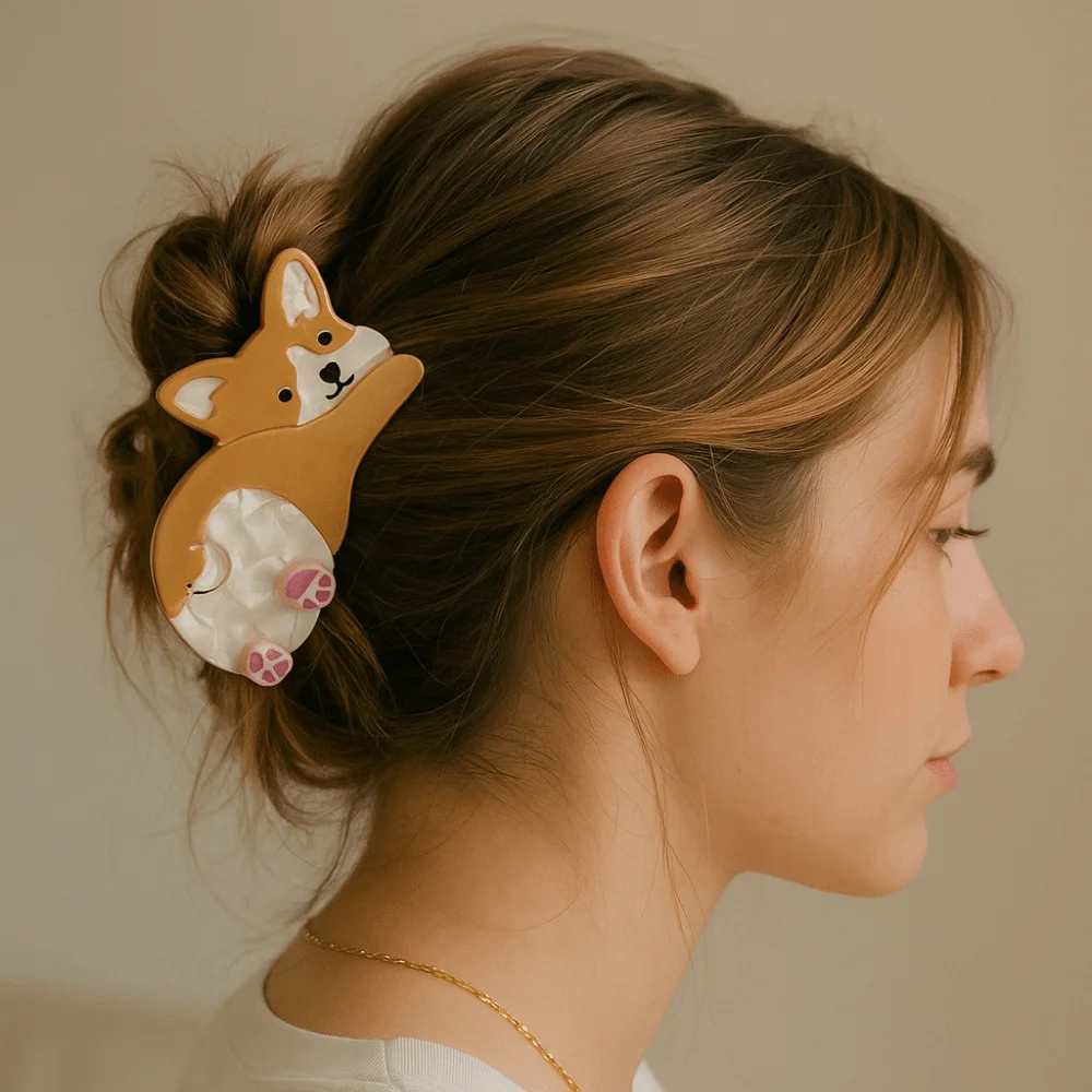 

Fashion Acetic Acid Acetate Cat Hair Claw Capibara Cartoon Animal Hair Clip Korean Style Pet Corgi Dog Shark Clip Female
