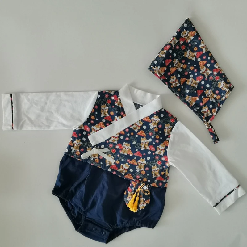 

Baby Japanese Style Traditional Kimono Jumpsuit Newborn Yukata Romper Indoor Sleepwear Kid Pajamas Print Asian Oriental Clothing