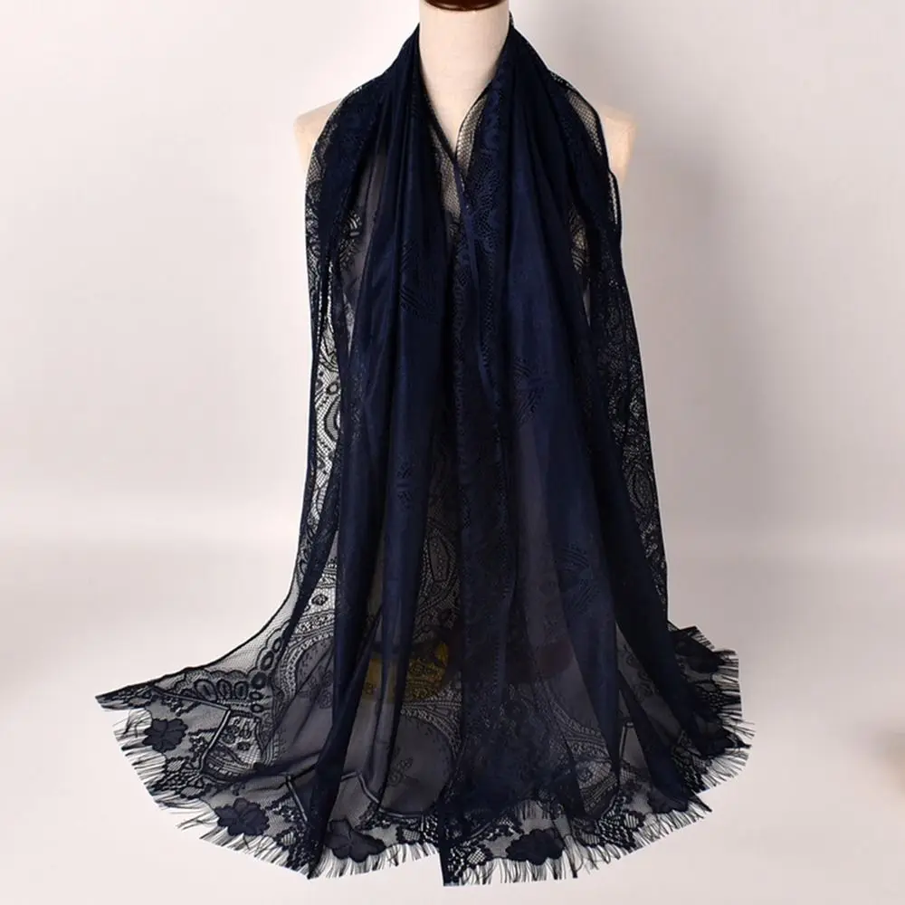 Elegant Chiffon Women Tulle Shawl Long Hollow Tassel Chapel Scarf Lightweight Multicolored Evening Prom Cape Lady
