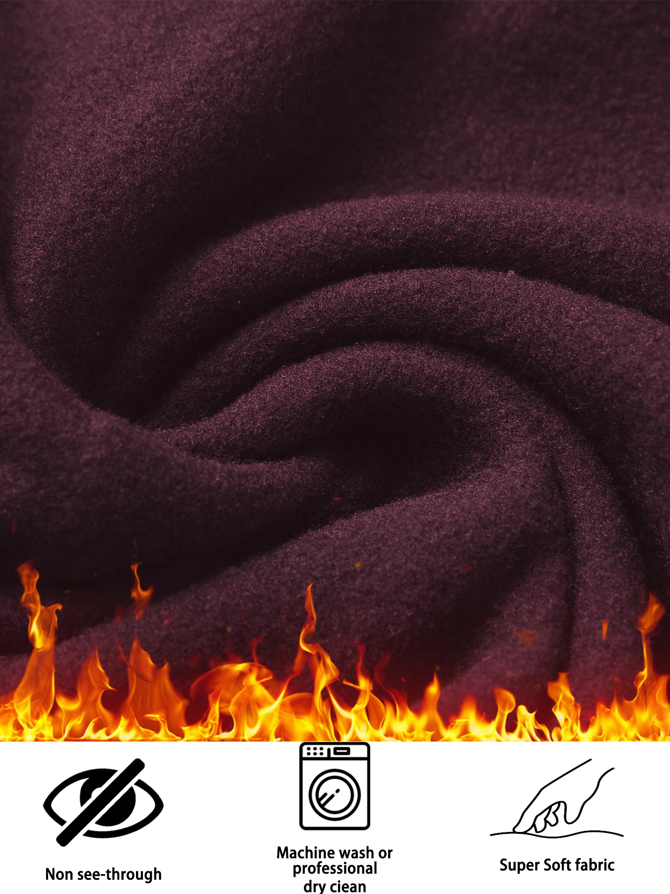 سراويل شتوية عالية الخصر مع جيوب للنساء - مبطنة بالصوف الحراري للتحكم في البطن، جوارب سميكة ودافئة للتمرين والجري