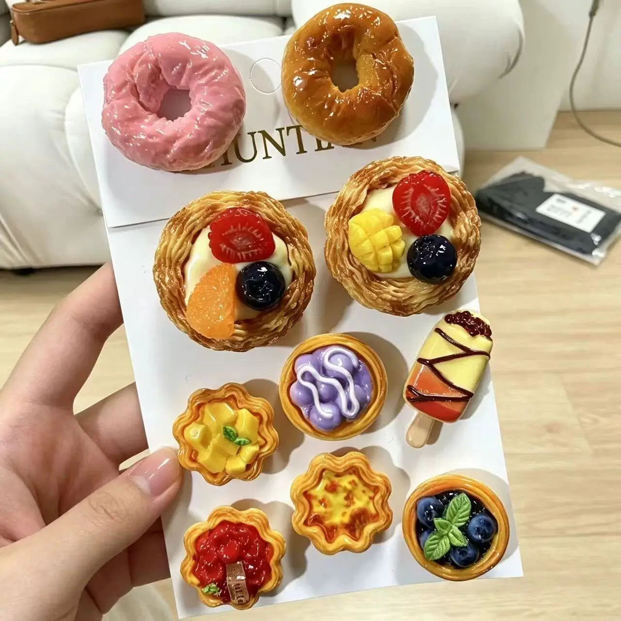 3D Realistic Food Shoe Charms Cute Donut Tart Dessert DIY Detachable Shoe Decor Ornaments for Clogs Bubble Slides Sandals Gifts