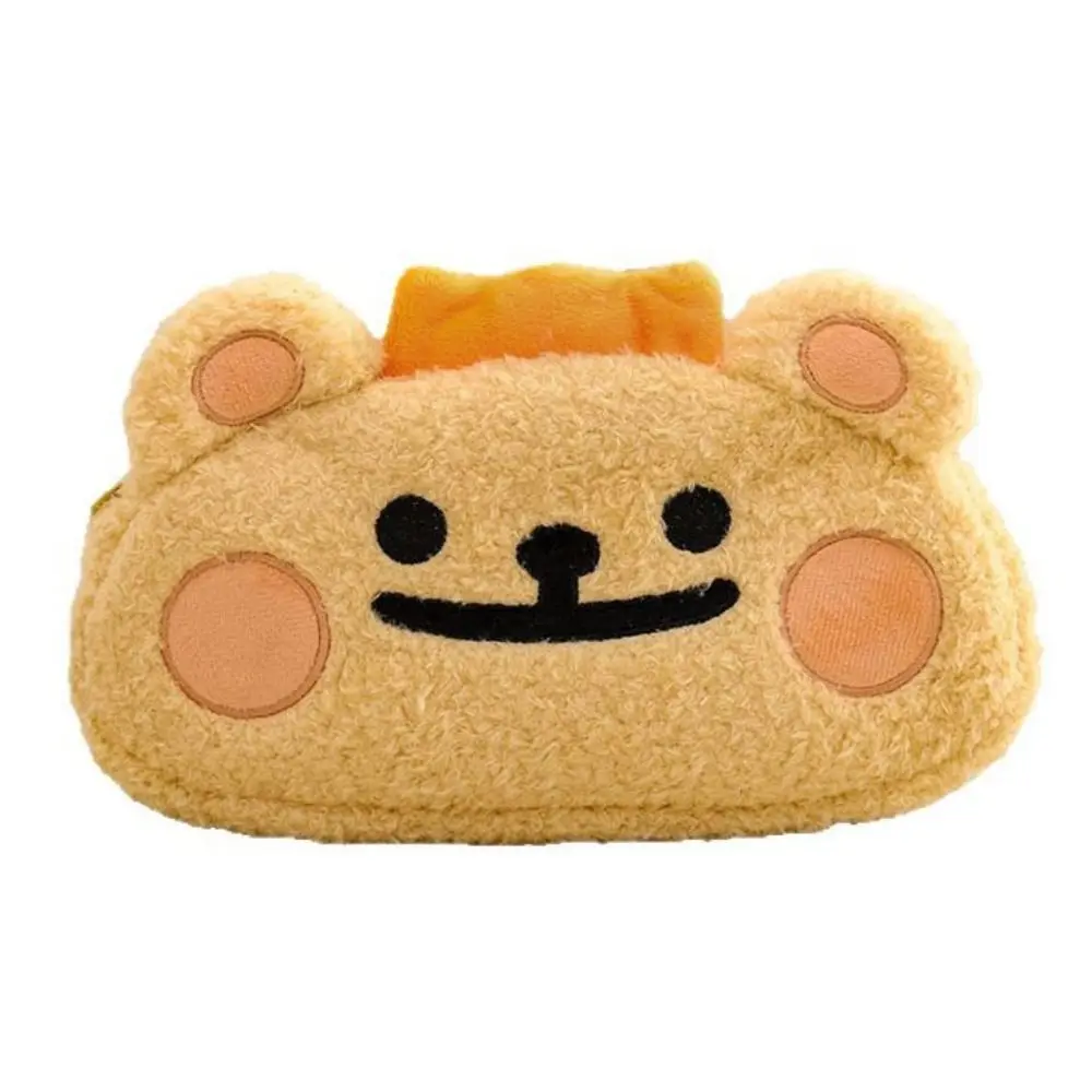 Bearis Bug Series Bearis Bug مقلمة من القطيفة ذات سعة كبيرة وتصميم لطيف على شكل دب من القطيفة حقيبة أقلام على شكل حيوان دمية بسحاب للإغلاق