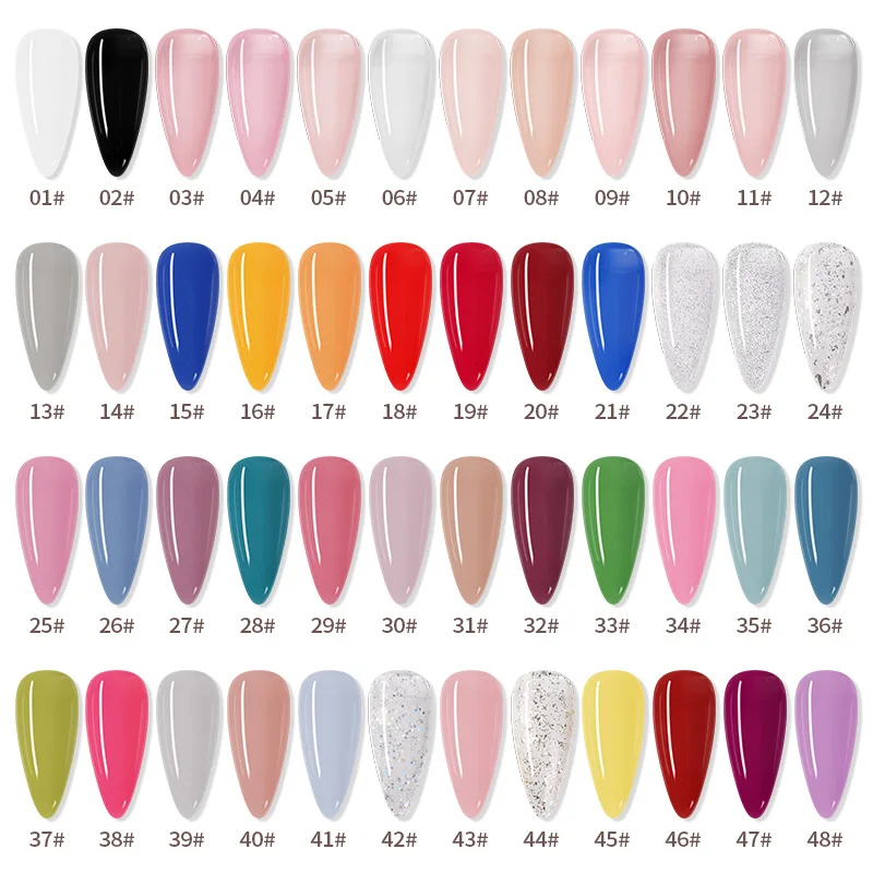 PINPAI 12ml Gel Polish Nail 48 Colors Gel Nail Art Painting Gel Base & Top Coat Long Lasting UV LED Gel Nail Varnish Decoration