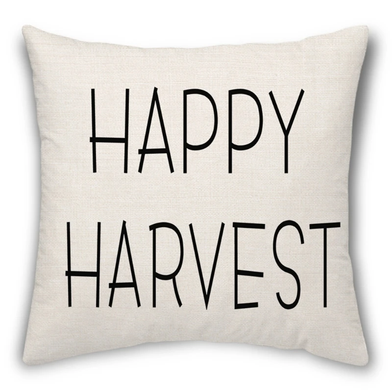 4Pcs Fall Autumn Harvest Cotton Linen Throw Pillow for Case Stripes Pumpkin Maple Leaf Print Sqaure Cushion Cover for Shell A0KC