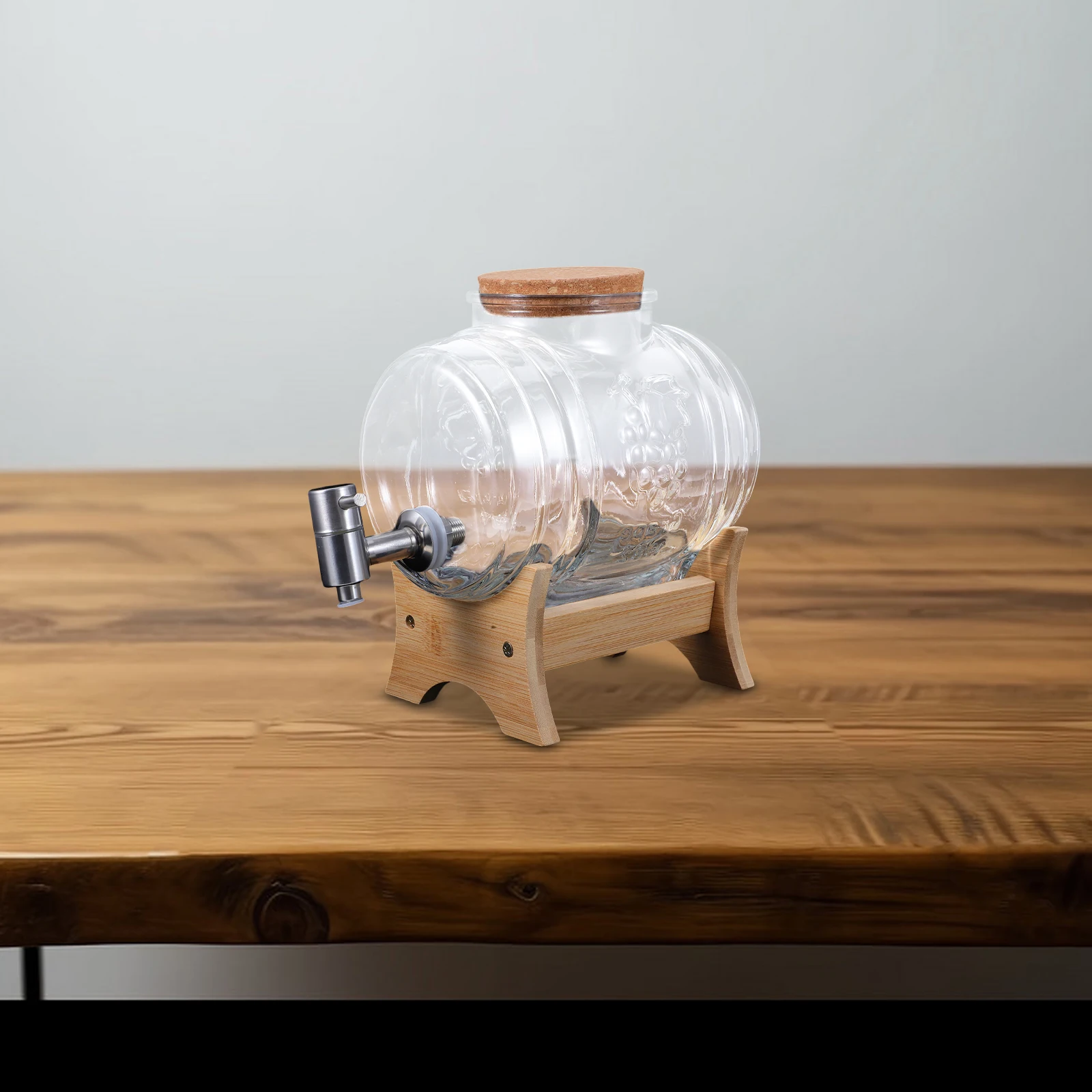 

101oz Glass Spigot Tea Lid Beverage Fridge Wine Wine Making Decanter Storage Storage Water Jar Dispenser Barrel Jar