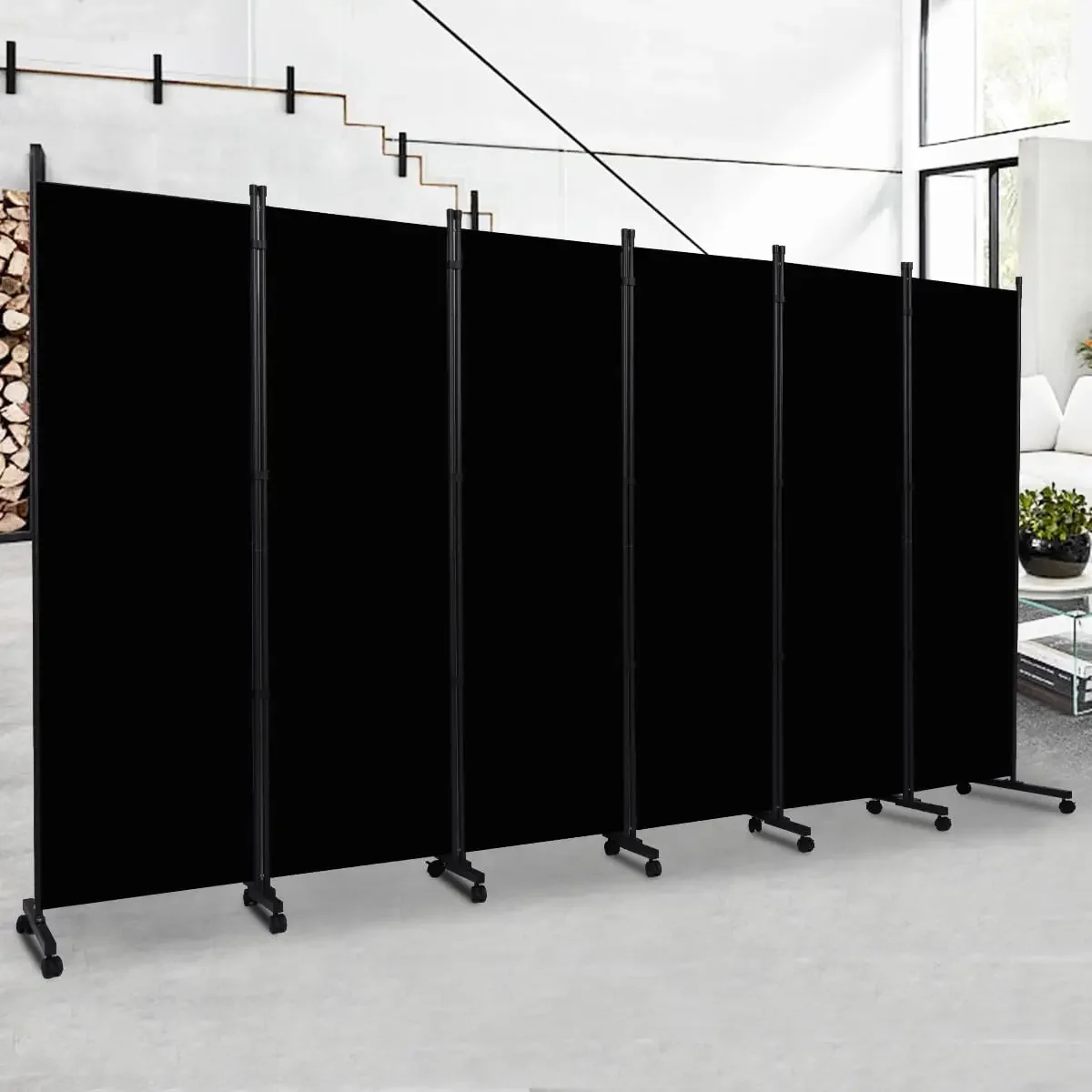 Room Divider Portable 132'' Partition Room Dividers and Folding Privacy Screens 6 Panel Wall Divider for Room Separation