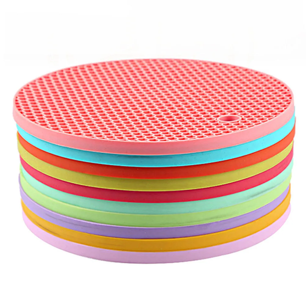 

Silicone Insulation Heat Resistant Food Grade Eco-Friendly Non-Slip Honeycomb Surface Pot Pan Mat For Cups Bottles Teapot