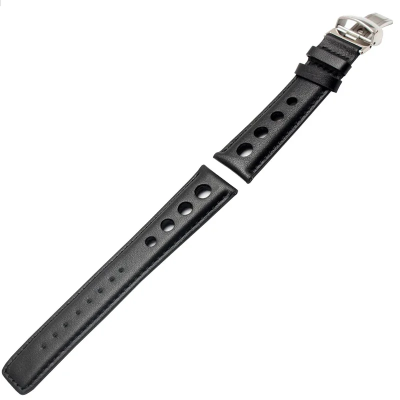 For Tissot racing series leather strap prs516 T91 1853 strap 20mm black orange thread with butterfly buckle