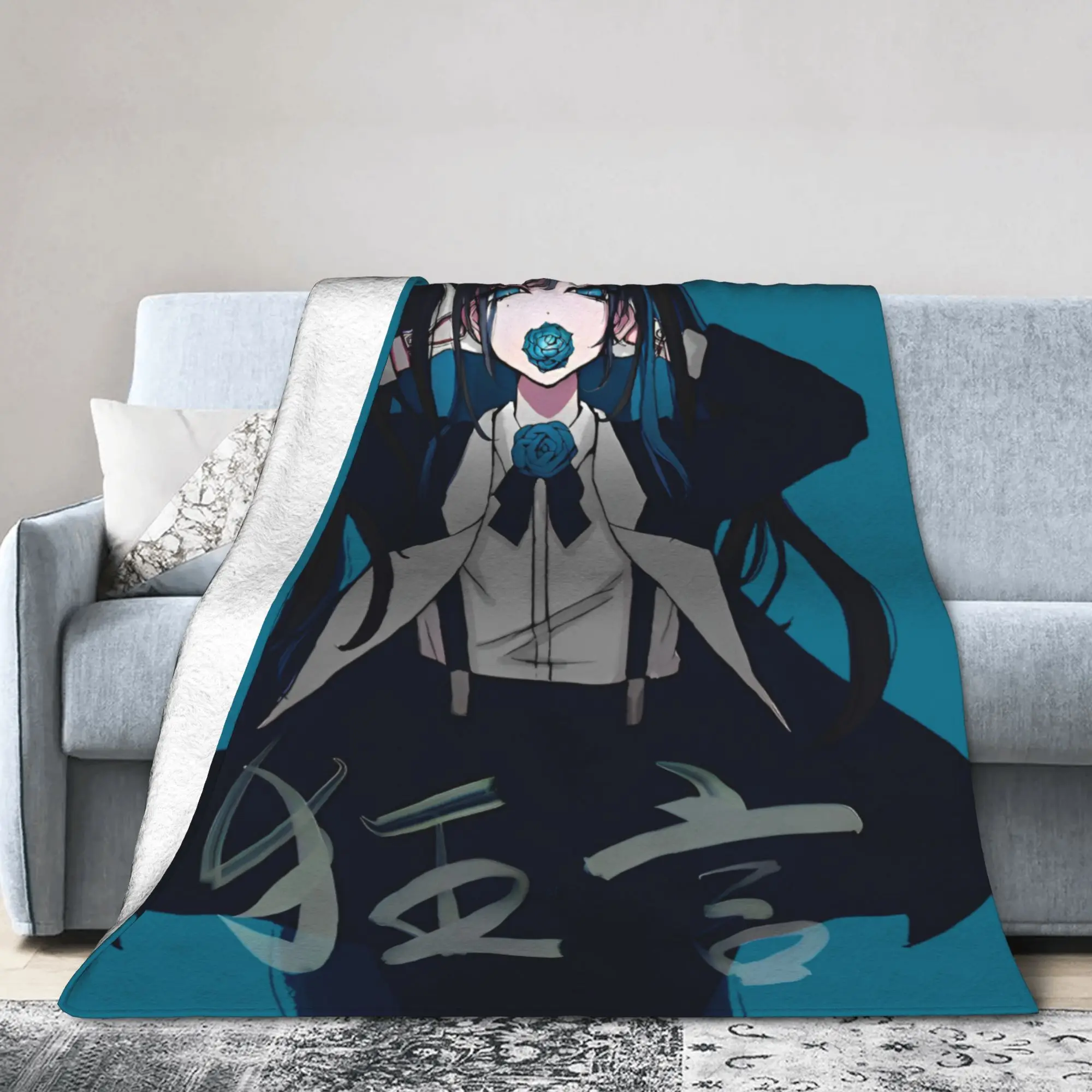 Singer Ado Blankets Fleece All Season Cartoon Anime Music Multi-function Super Warm Throw Blanket for Sofa Office Bedding Throws