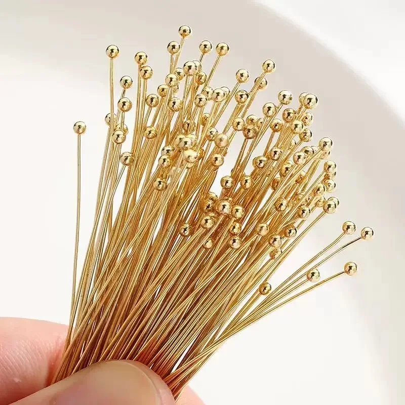 200 teile/los 16 20 25 30 40 50mm Silber Farbe Metall Ball Kopf Pins Für Diy Schmuck Machen Kopf pins Erkenntnisse Durchmesser 0,5mm Liefert