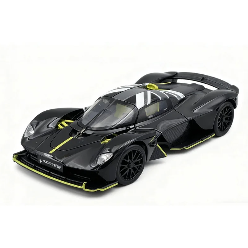 1/23 aston martin valkyrie liga modelo de carro esportivo diecast metal super veículo de corrida modelo de carro som e luz crianças brinquedo presente