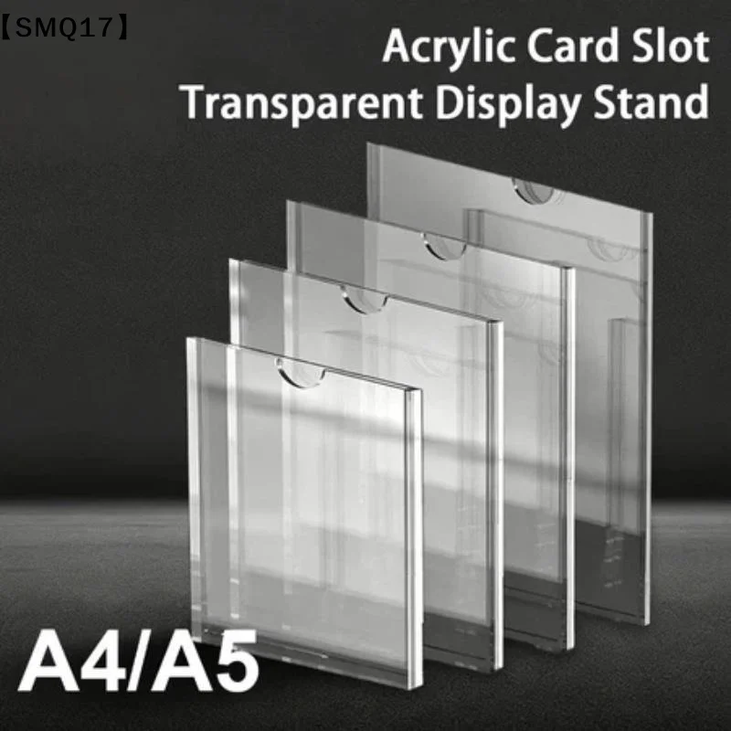 A4/A5 Clear Acrylic Wall Frame Wall Mount Sign Holder Certificate Frame Wall Picture Display Stand Single Double Card Slot【SMQ】