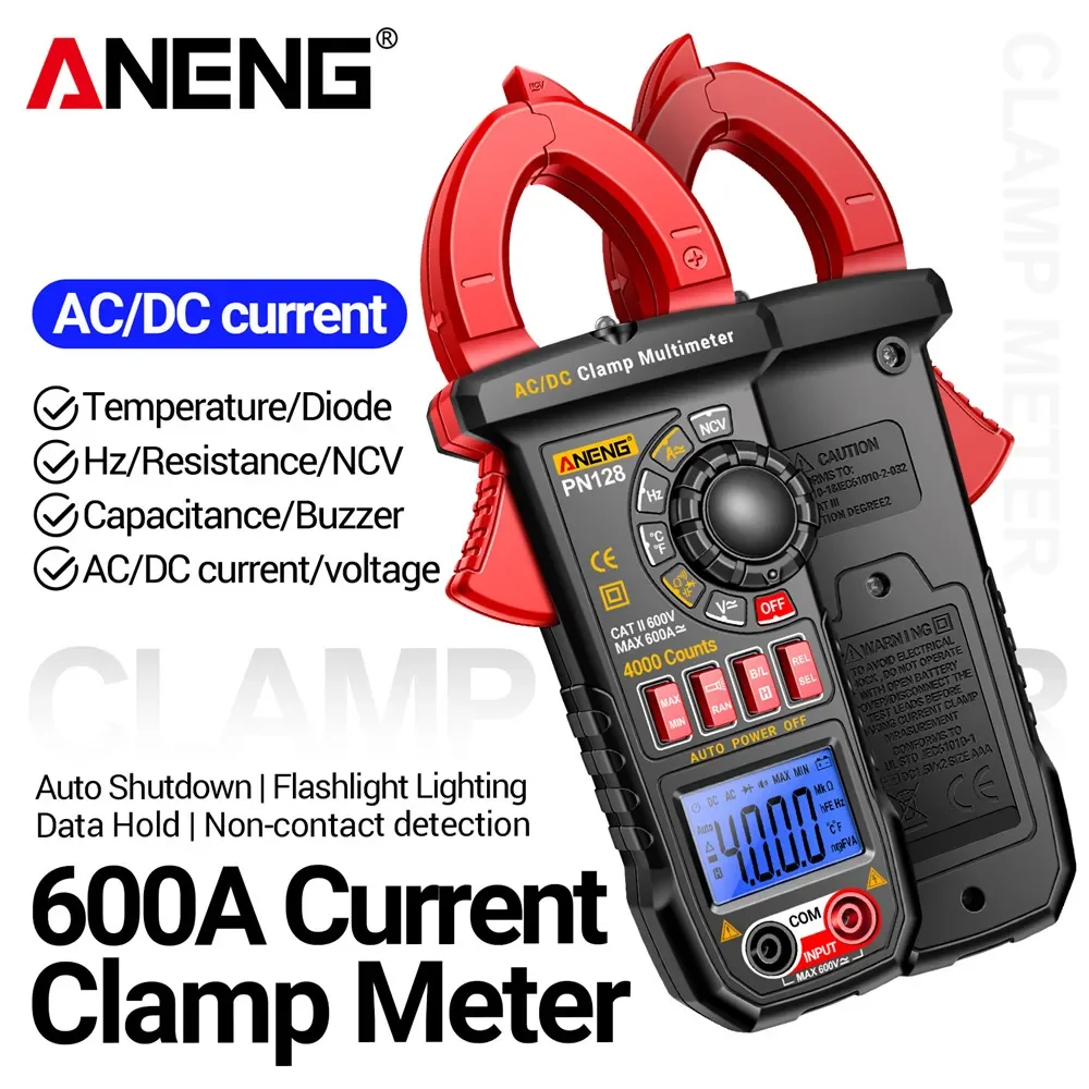 aneng-pn128-クランプメーター-マルチメーター-ac-dc電圧-600a-電流クランプ-ncv-真の実効値-ダイオード-ncv-誘導式-電気技師用-テスターツール