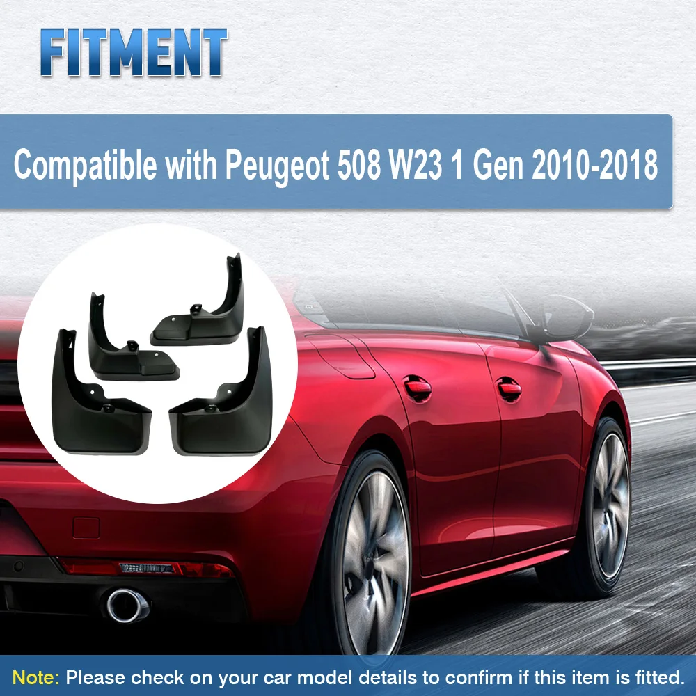 

4pcs Car Wheel Mud Flaps Fender Splash Guards kit For Peugeot 508 W23 1 Gen 2010 2011 2012 2013 2014 2015 2016 2017 2018