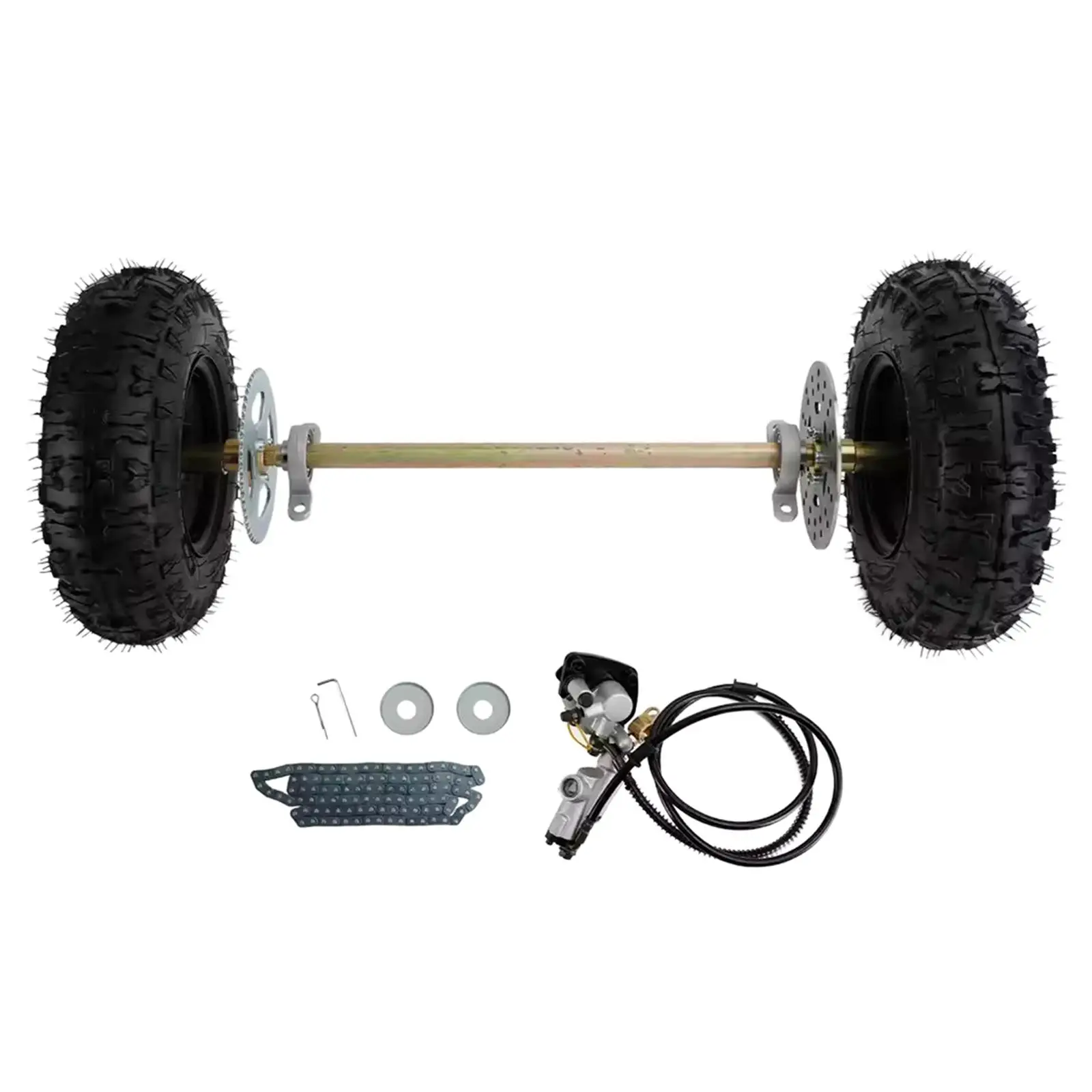 

Go Kart Axle Kit T8F Chain Tires Sprocket Wheel Hub for Quads Trike
