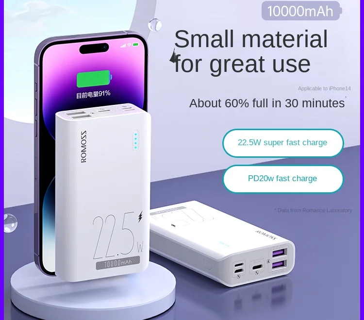 10000 mah charging bank large capacity super fast charge ultra-thin portable mini compact mobile power supply