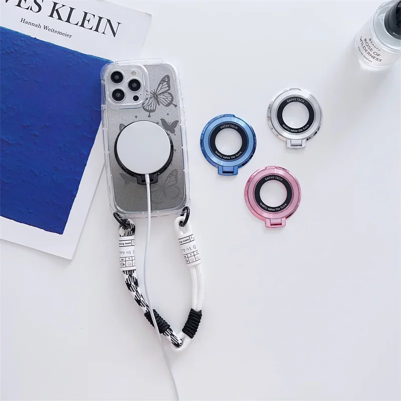 Luxury Slim Plating Makeup Mirror Rotating Bracket Ring Holder Grip Rotating for All Mobile Phone Stand Portable Compatibility