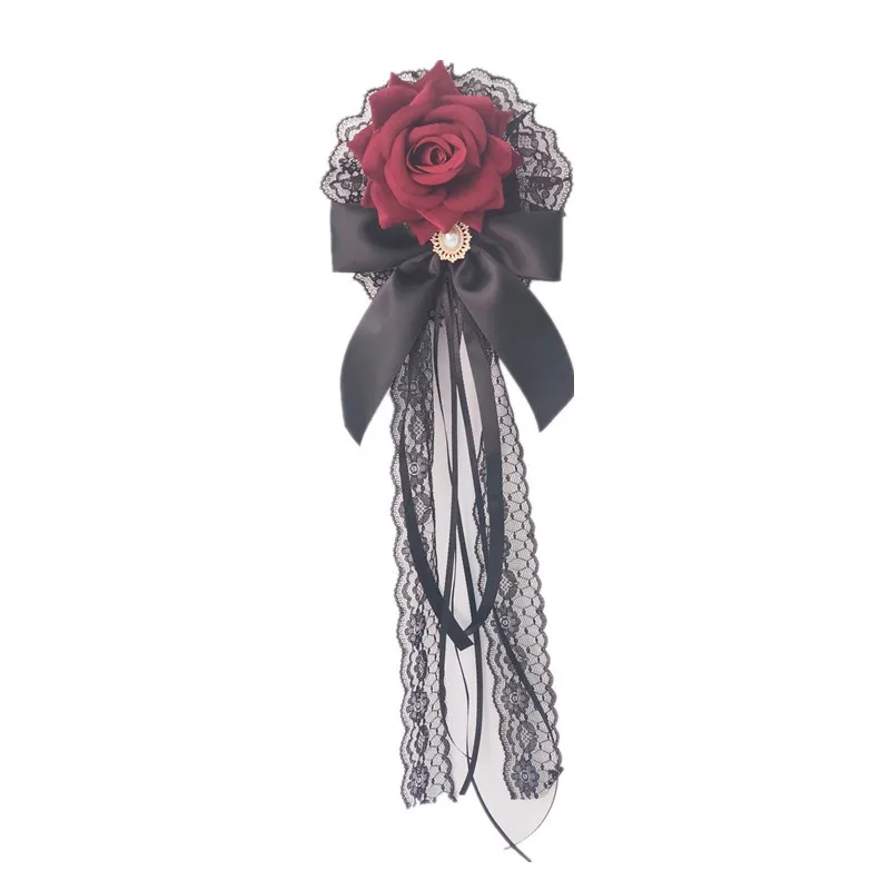 Palace Style Lolita Cla Hair Accessories Velvet Rose Flower Ball Hairpin Gothic Lolita Hair Accessories Dark Gothic Style Access