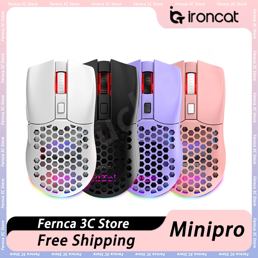 

Incott Minipro 2.4G Wireless Mouse RGB PAW3395 Sensor Low Delay Pc Gamer FPS Gaming Mouse Ergonomics Light Weight Custom Gift